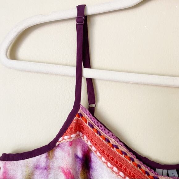 Bl^nk London Anthropologie | Areena Tie Dye Tank Top Pink Purple Boho Large - Picture 3 of 7